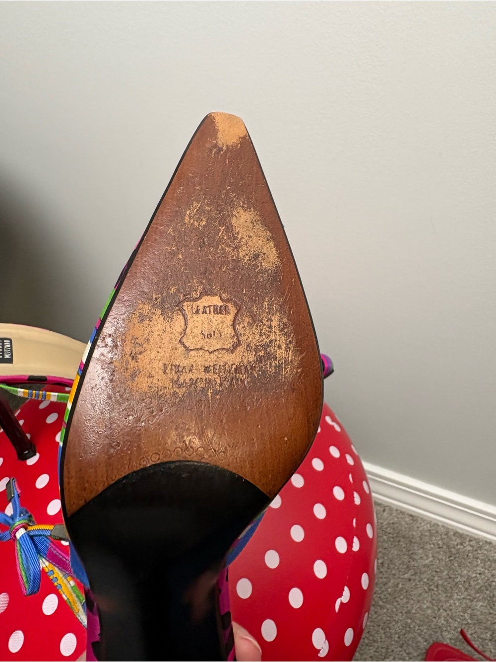 Stuart Weitzman Colorful Pattern Block Mule Heels - Picture 5 of 10